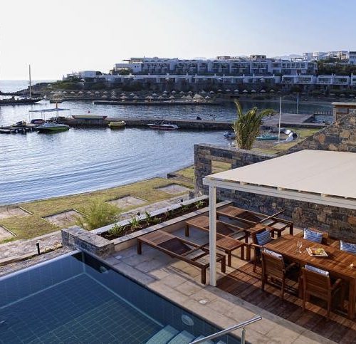 Gorgeous 5 bed Crete villa for sale with pools and sea view in Elounda