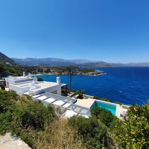 Breathtaking sea view 2-story villa of 200m² for sale in Istro, Agios Nikolaos, Crete