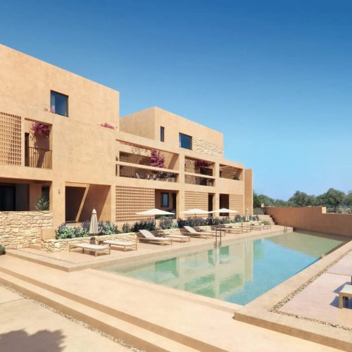 Luxury maisonette of 104m² with panoramic view and design, in a modern residential complex under construction for sale in Maleme, Chania, Crete